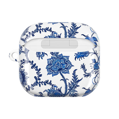 Floral Blue Porcelain AirPod Case — Vintage Delft - Style Protective Cover - DIGITAL X