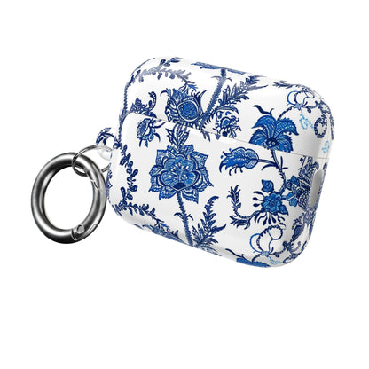 Floral Blue Porcelain AirPod Case — Vintage Delft - Style Protective Cover - DIGITAL X