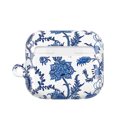 Floral Blue Porcelain AirPod Case — Vintage Delft - Style Protective Cover - DIGITAL X