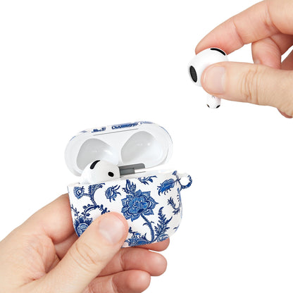 Floral Blue Porcelain AirPod Case — Vintage Delft - Style Protective Cover - DIGITAL X