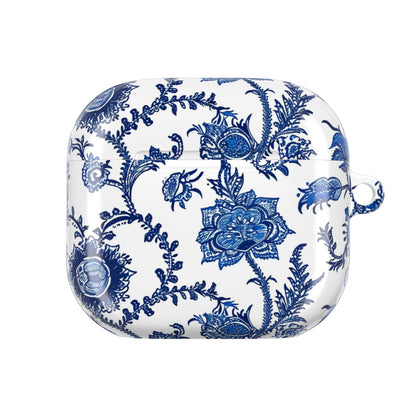 Floral Blue Porcelain AirPod Case — Vintage Delft - Style Protective Cover - DIGITAL X