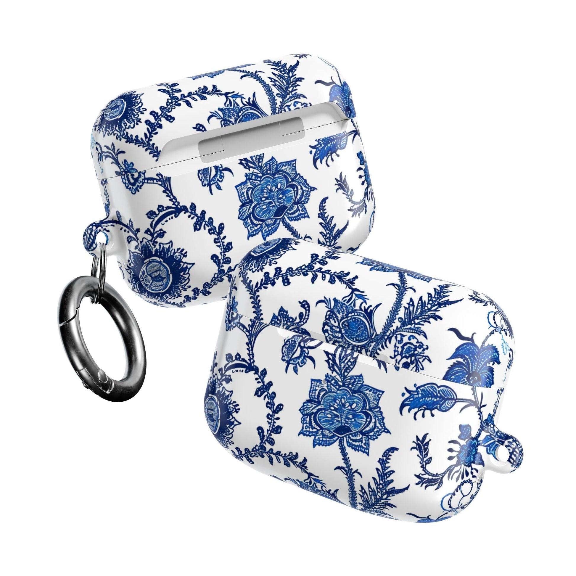 Floral Blue Porcelain AirPod Case — Vintage Delft - Style Protective Cover - DIGITAL X