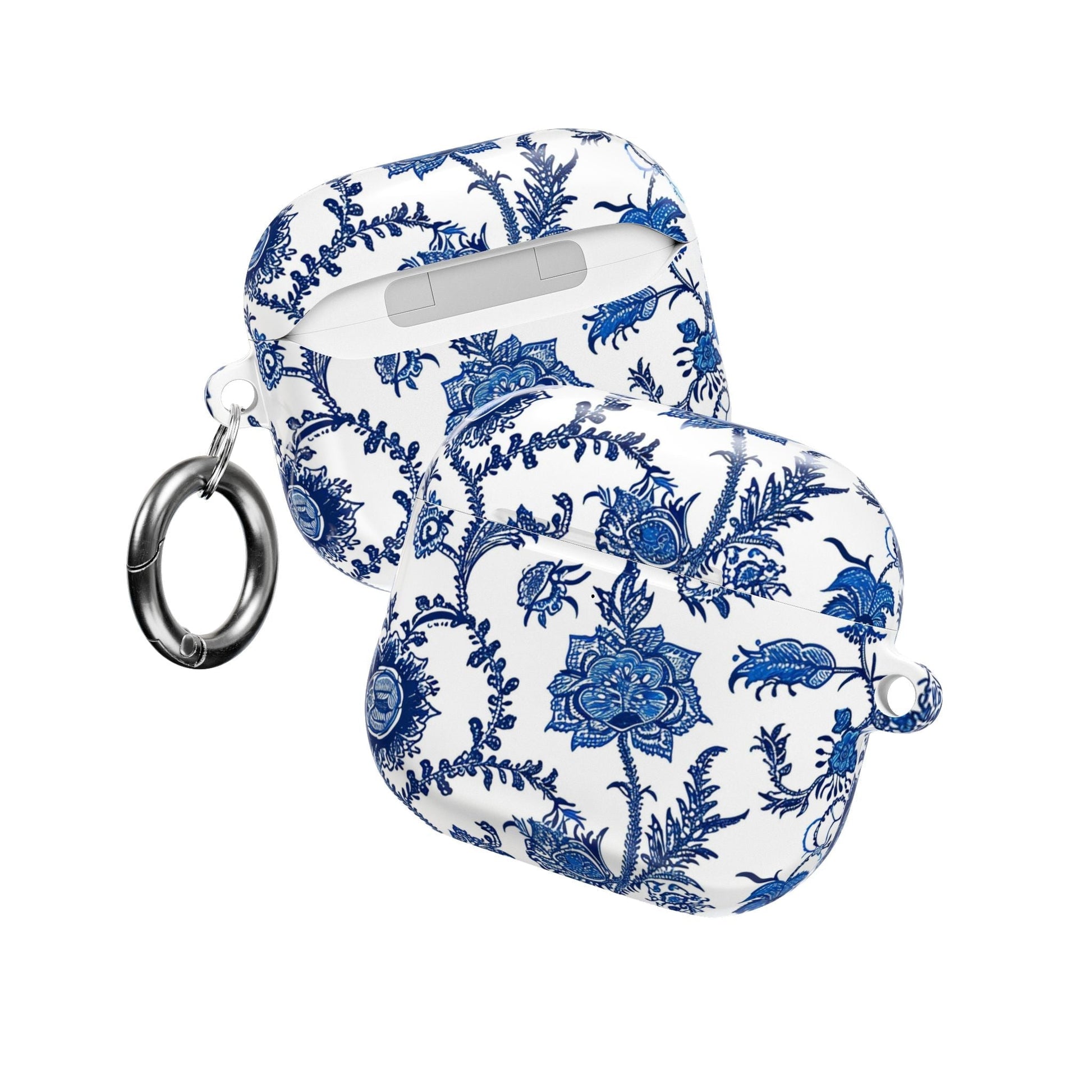Floral Blue Porcelain AirPod Case — Vintage Delft - Style Protective Cover - DIGITAL X