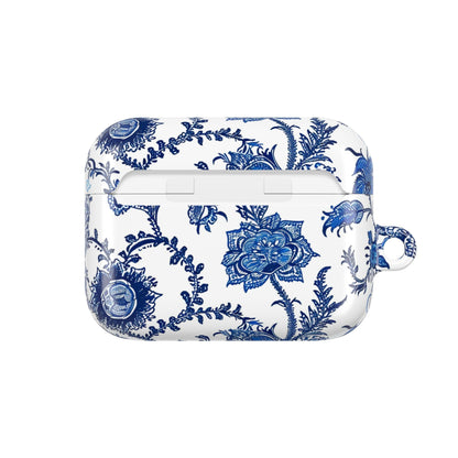 Floral Blue Porcelain AirPod Case — Vintage Delft - Style Protective Cover - DIGITAL X