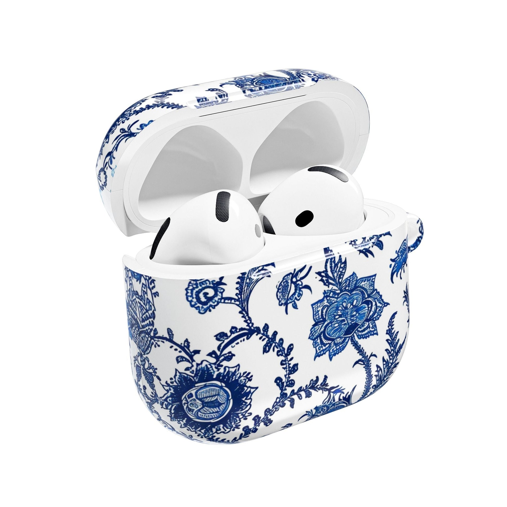 Floral Blue Porcelain AirPod Case — Vintage Delft - Style Protective Cover - DIGITAL X