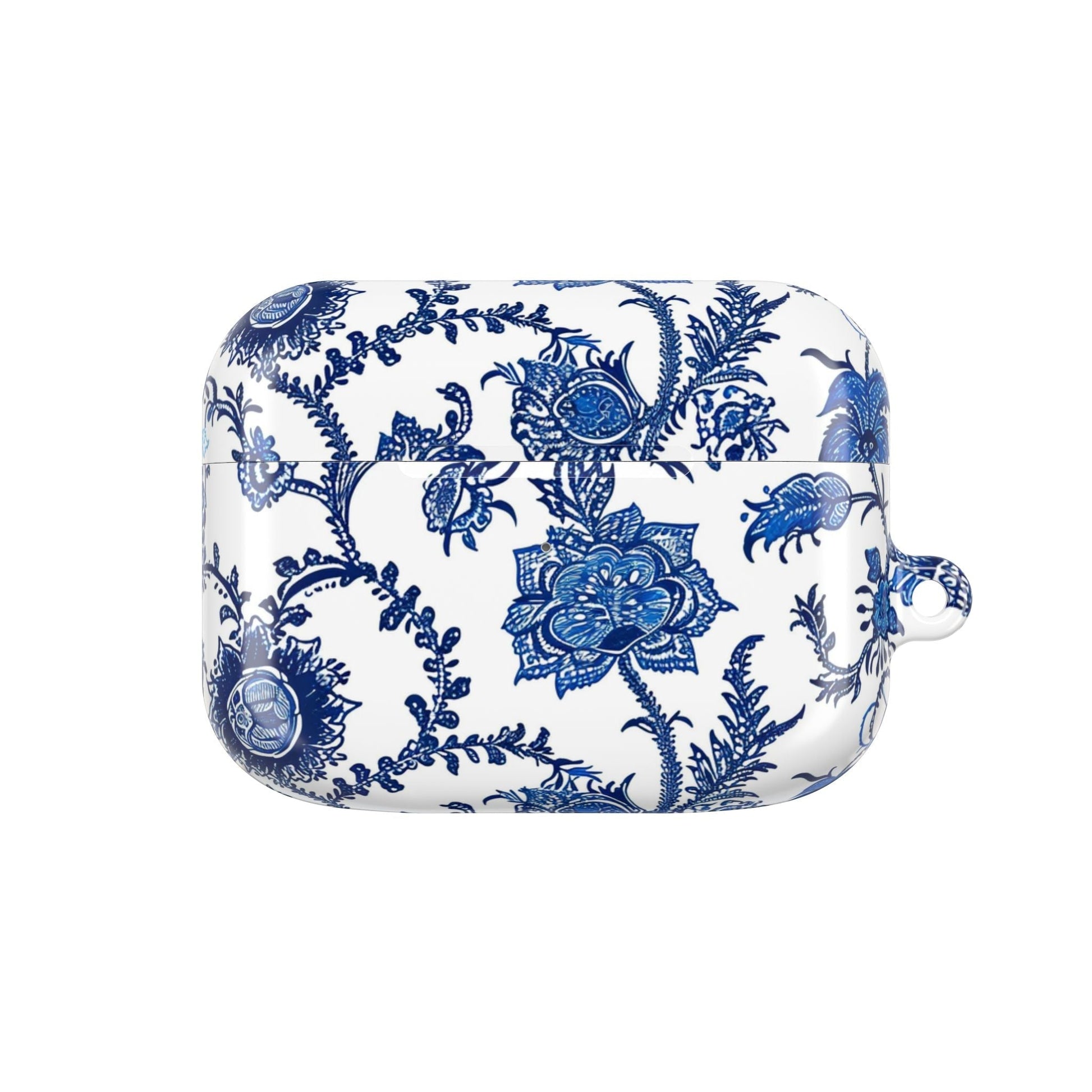 Floral Blue Porcelain AirPod Case — Vintage Delft - Style Protective Cover - DIGITAL X