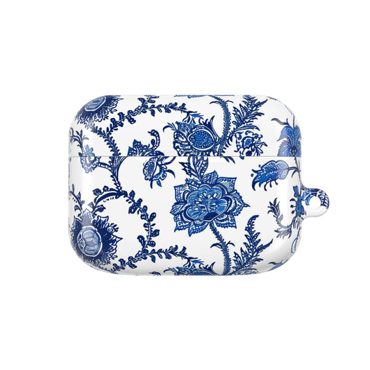 Floral Blue Porcelain AirPod Case — Vintage Delft - Style Protective Cover - DIGITAL X