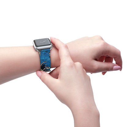 Floral Blue Swirl Watch Band – Stylish Patterned Apple Watch Strap - DIGITAL X