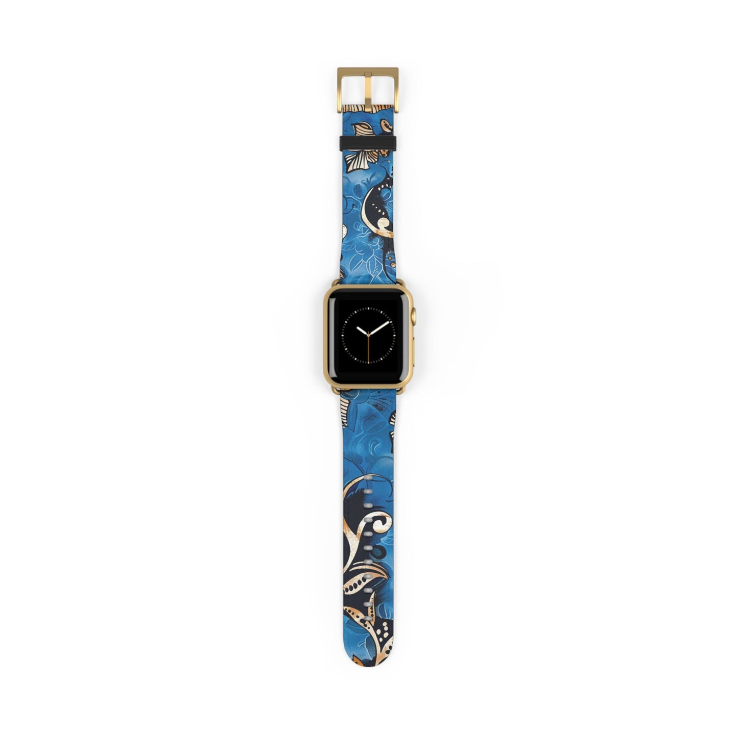 Floral Blue Swirl Watch Band – Stylish Patterned Apple Watch Strap - DIGITAL X