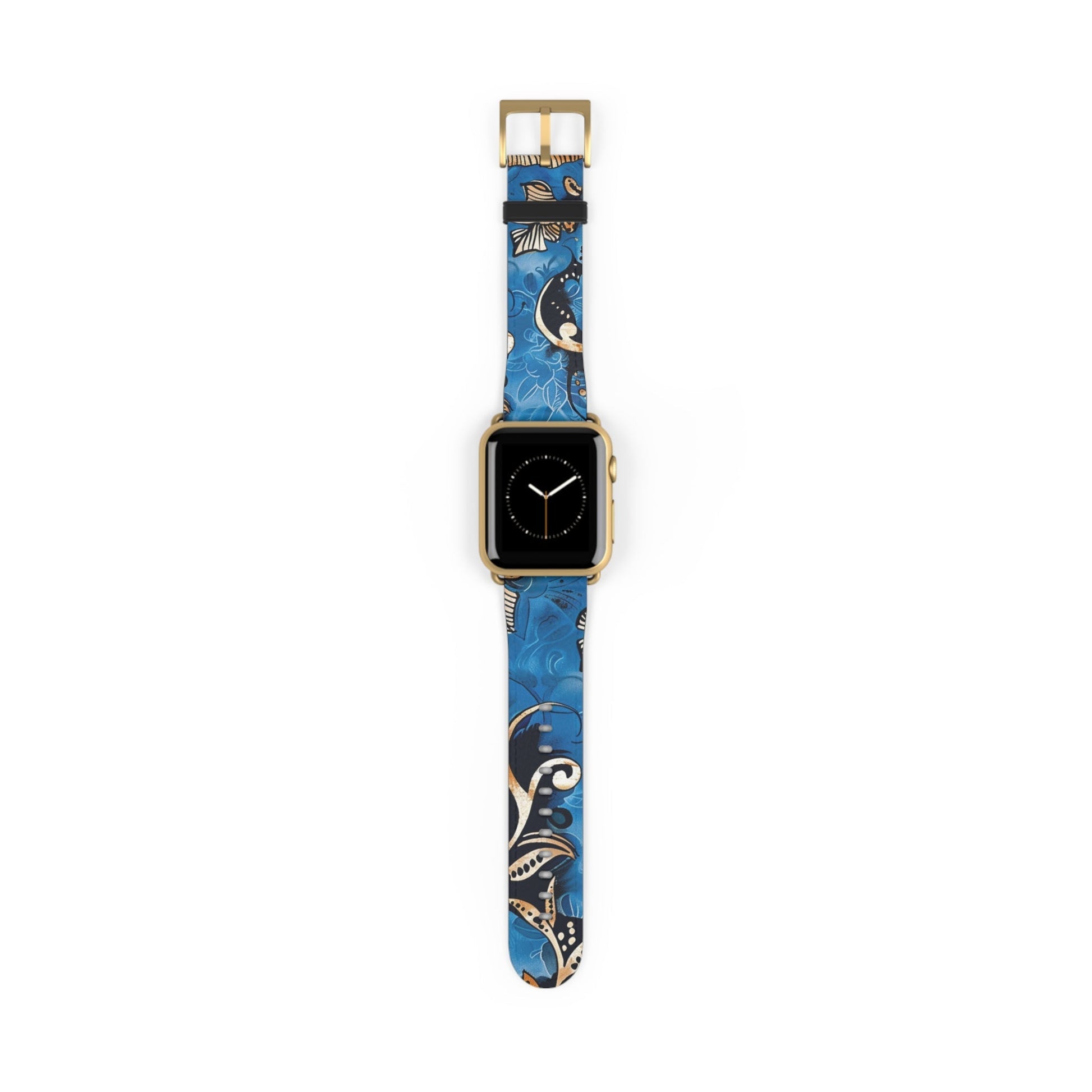 Floral Blue Swirl Watch Band – Stylish Patterned Apple Watch Strap - DIGITAL X