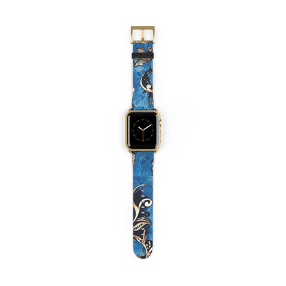 Floral Blue Swirl Watch Band – Stylish Patterned Apple Watch Strap - DIGITAL X