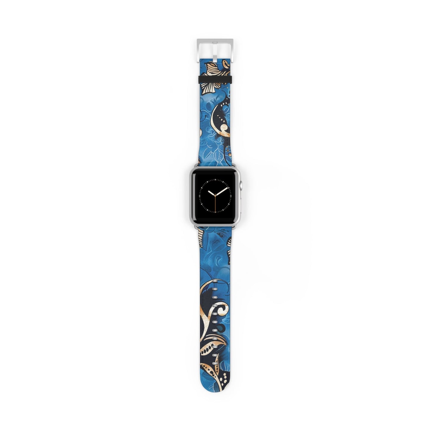 Floral Blue Swirl Watch Band – Stylish Patterned Apple Watch Strap - DIGITAL X