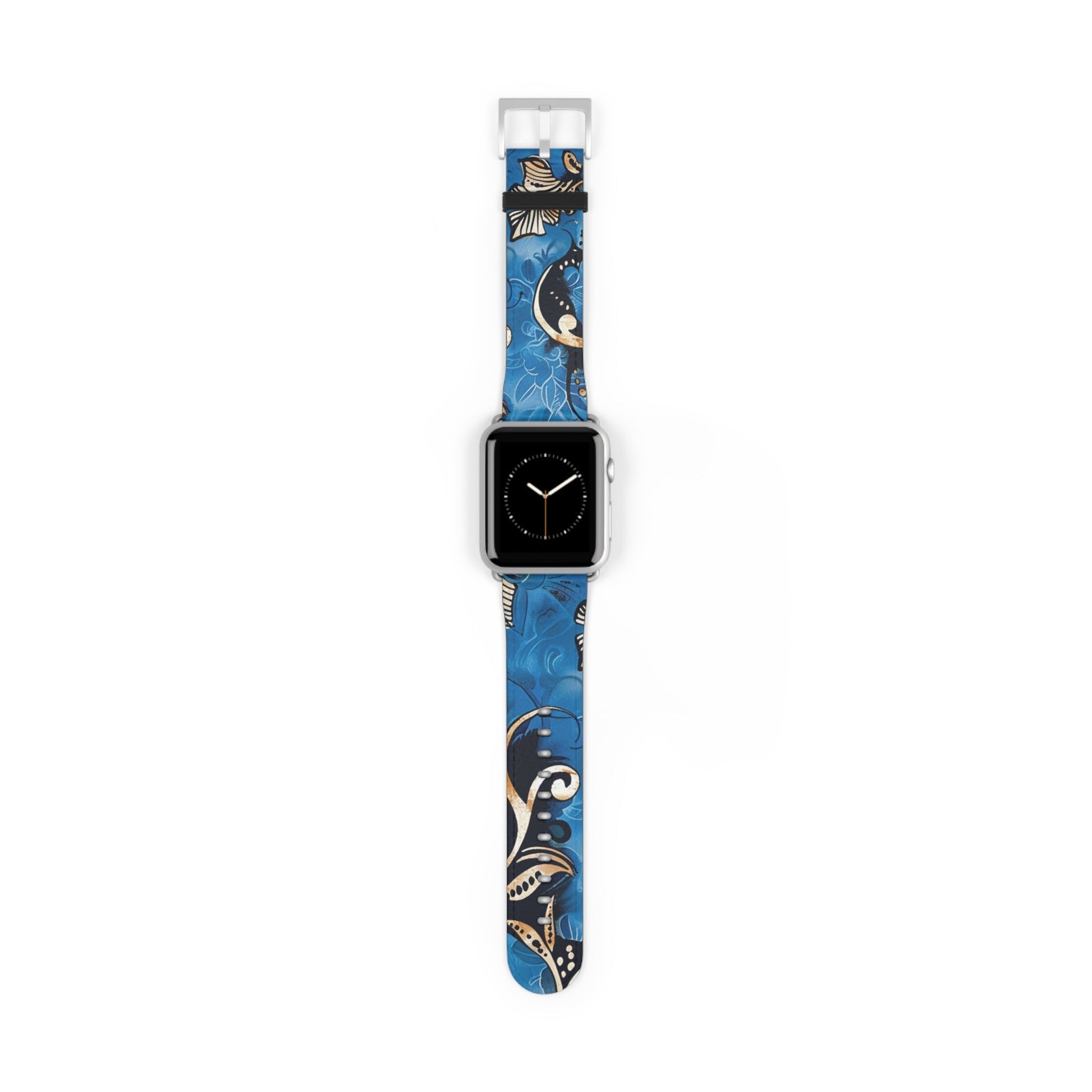 Floral Blue Swirl Watch Band – Stylish Patterned Apple Watch Strap - DIGITAL X