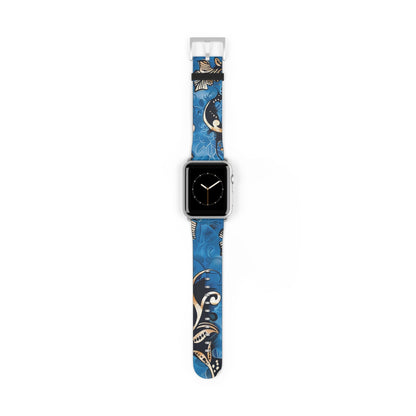 Floral Blue Swirl Watch Band – Stylish Patterned Apple Watch Strap - DIGITAL X