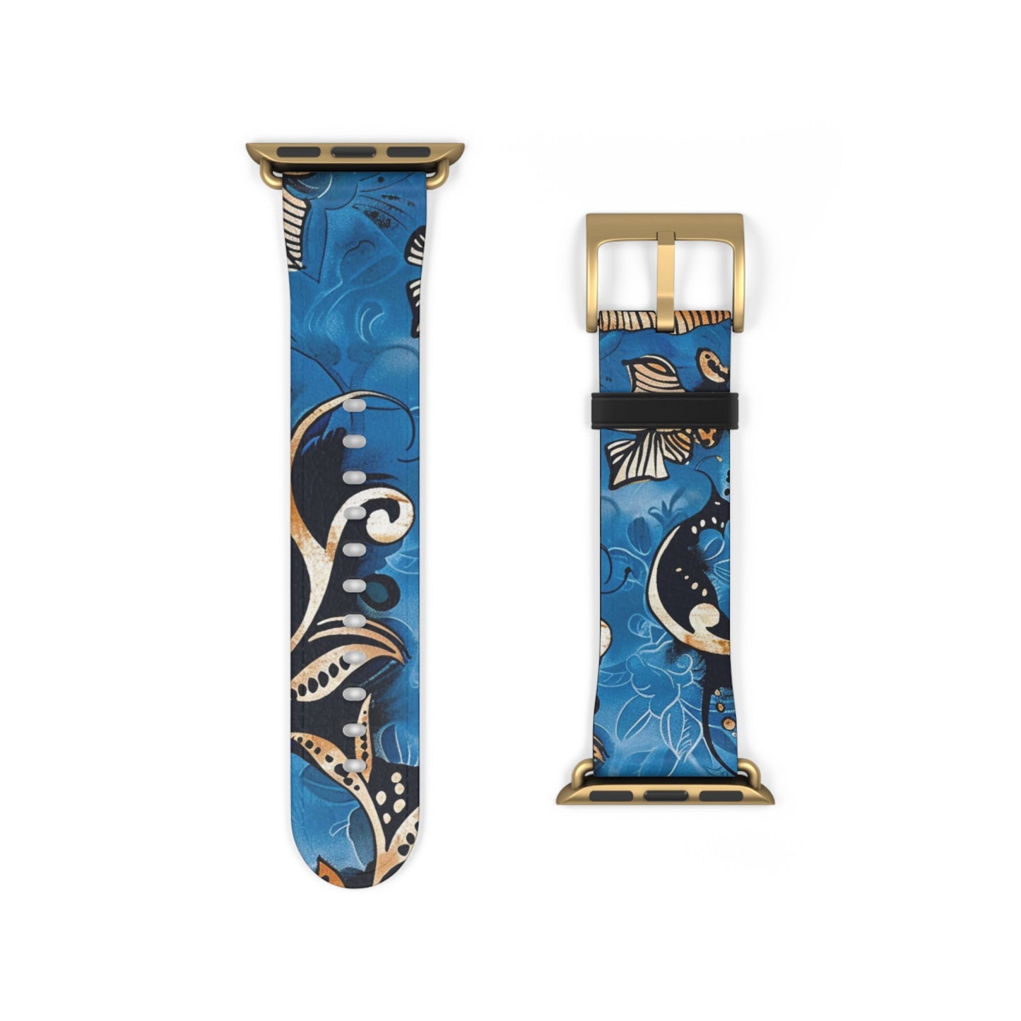 Floral Blue Swirl Watch Band – Stylish Patterned Apple Watch Strap - DIGITAL X