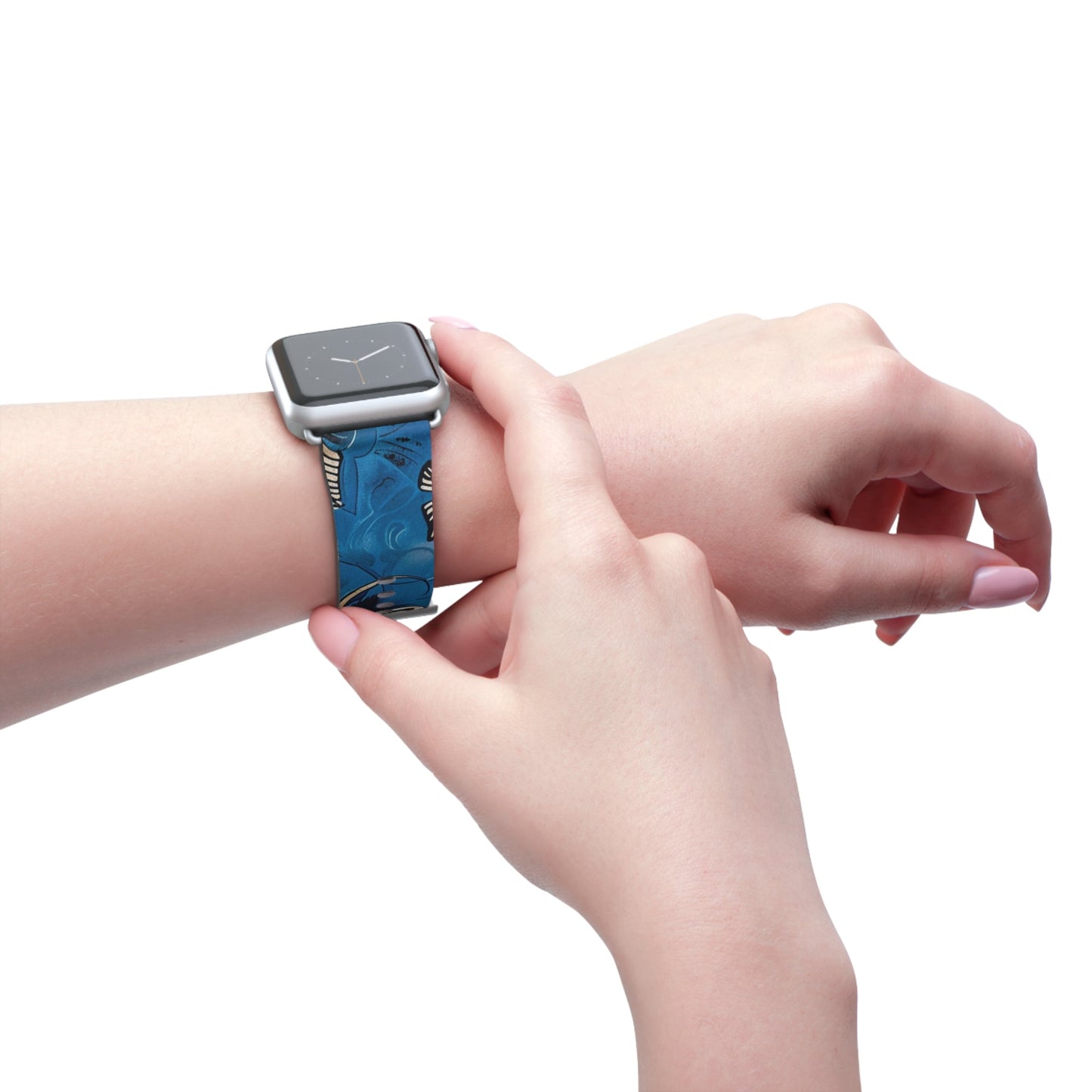 Floral Blue Swirl Watch Band – Stylish Patterned Apple Watch Strap - DIGITAL X
