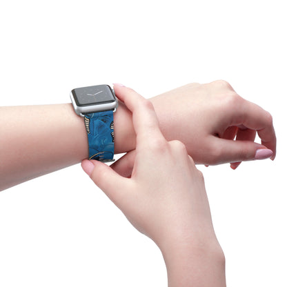 Floral Blue Swirl Watch Band – Stylish Patterned Apple Watch Strap - DIGITAL X