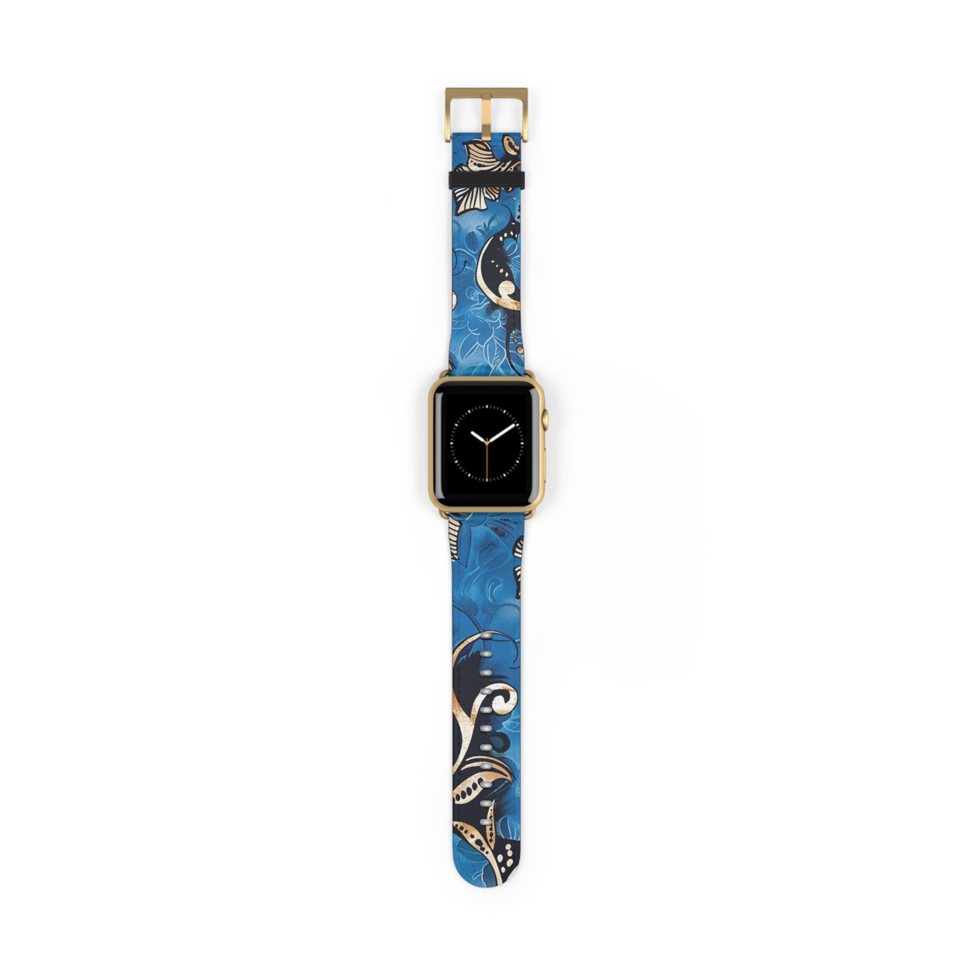 Floral Blue Swirl Watch Band – Stylish Patterned Apple Watch Strap - DIGITAL X