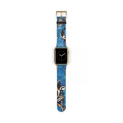 Floral Blue Swirl Watch Band – Stylish Patterned Apple Watch Strap - DIGITAL X