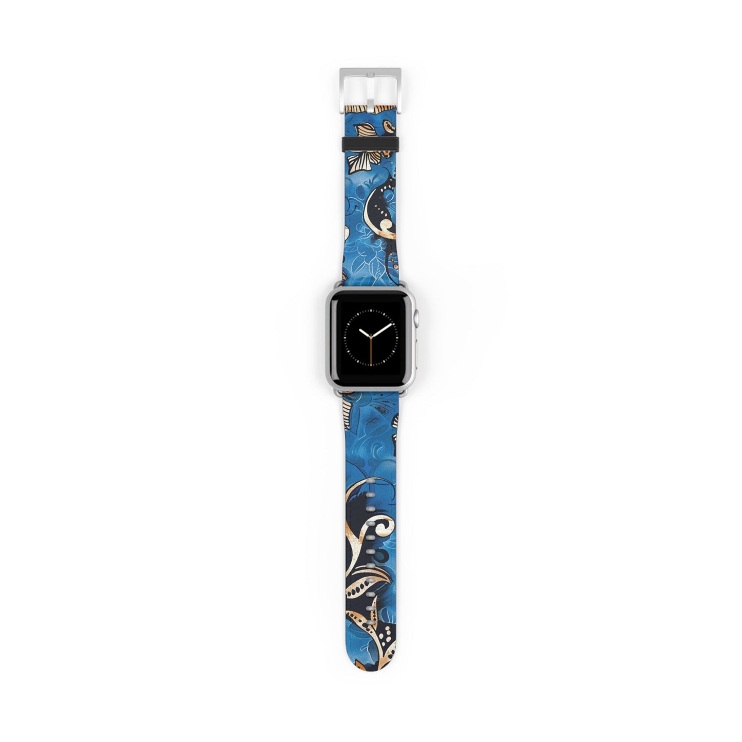 Floral Blue Swirl Watch Band – Stylish Patterned Apple Watch Strap - DIGITAL X