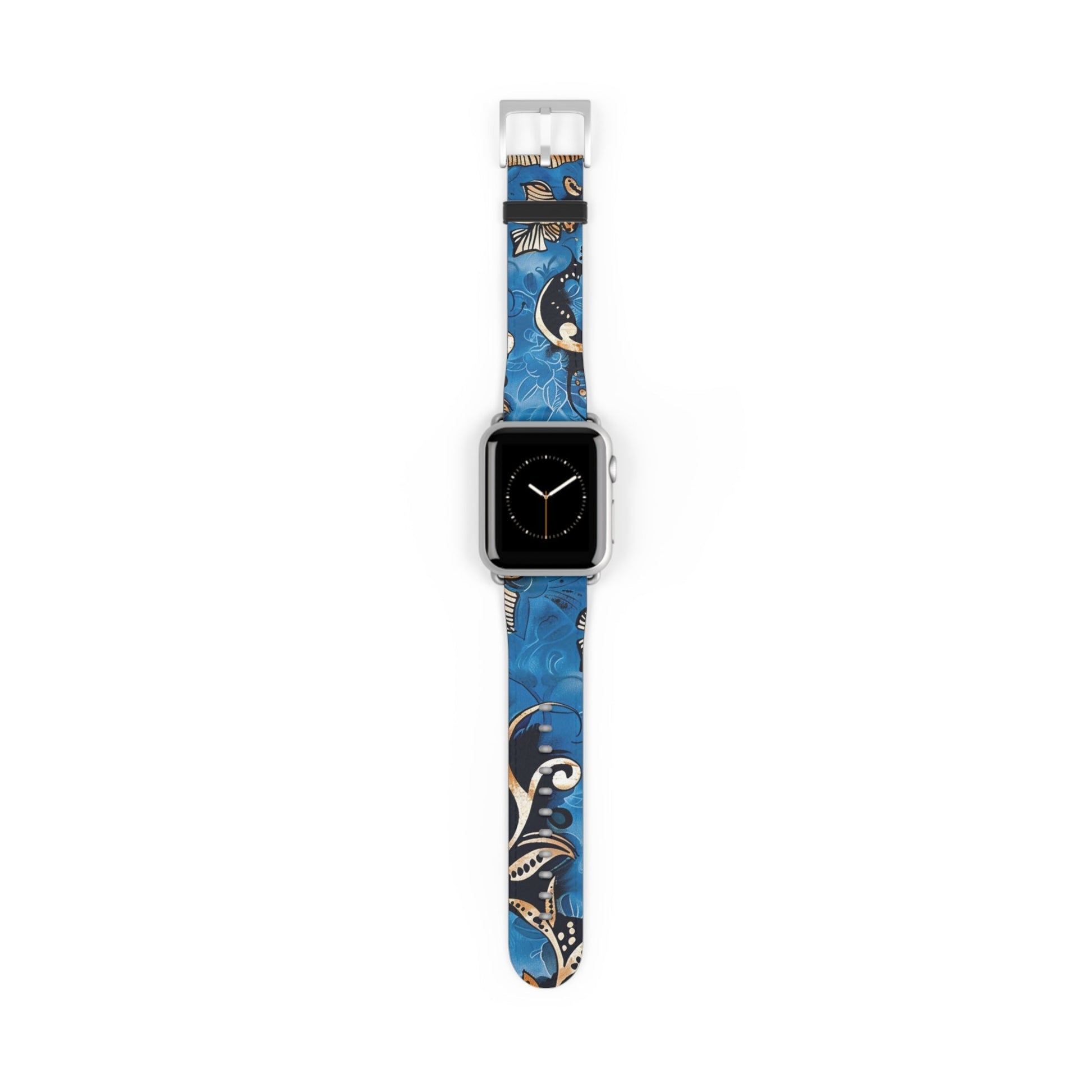 Floral Blue Swirl Watch Band – Stylish Patterned Apple Watch Strap - DIGITAL X