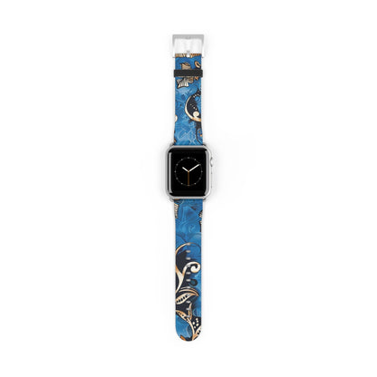 Floral Blue Swirl Watch Band – Stylish Patterned Apple Watch Strap - DIGITAL X