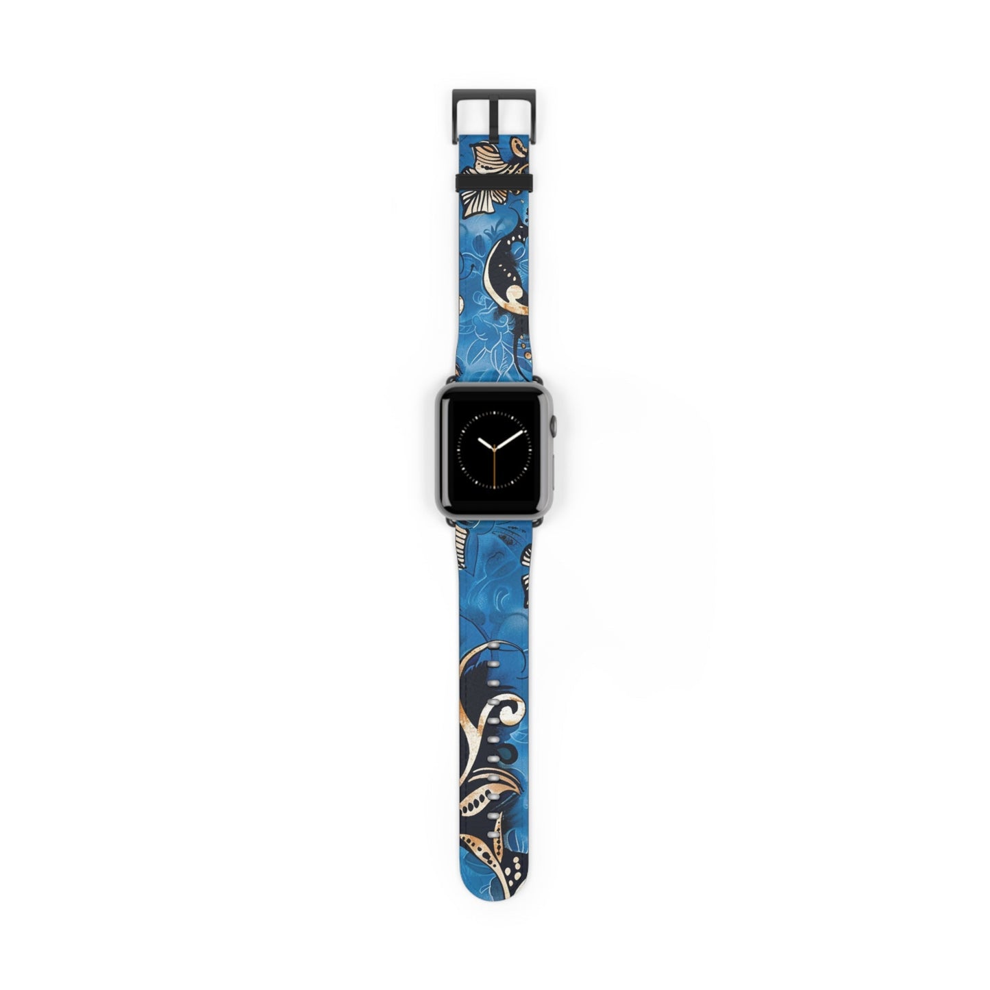 Floral Blue Swirl Watch Band – Stylish Patterned Apple Watch Strap - DIGITAL X