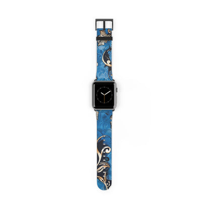 Floral Blue Swirl Watch Band – Stylish Patterned Apple Watch Strap - DIGITAL X