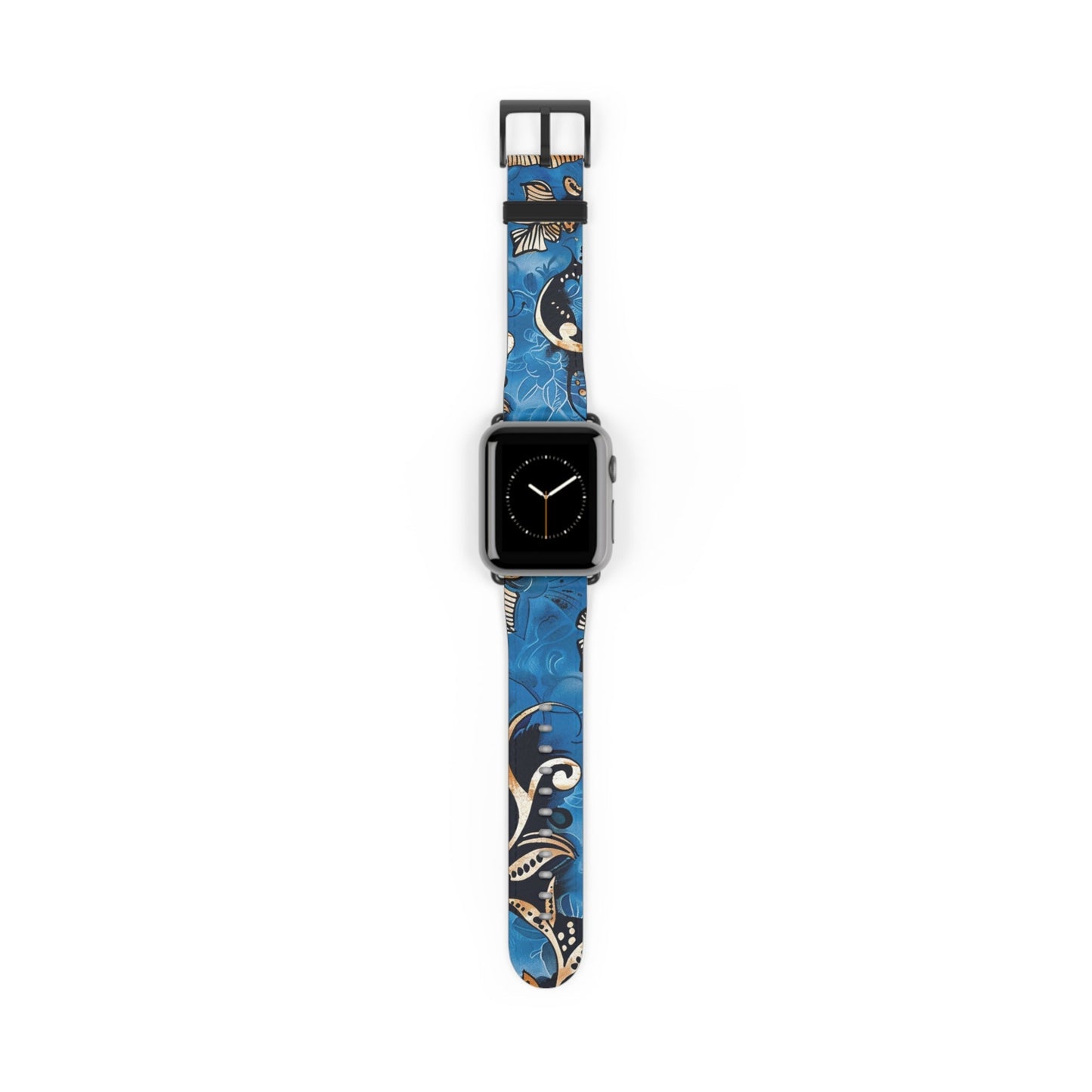 Floral Blue Swirl Watch Band – Stylish Patterned Apple Watch Strap - DIGITAL X