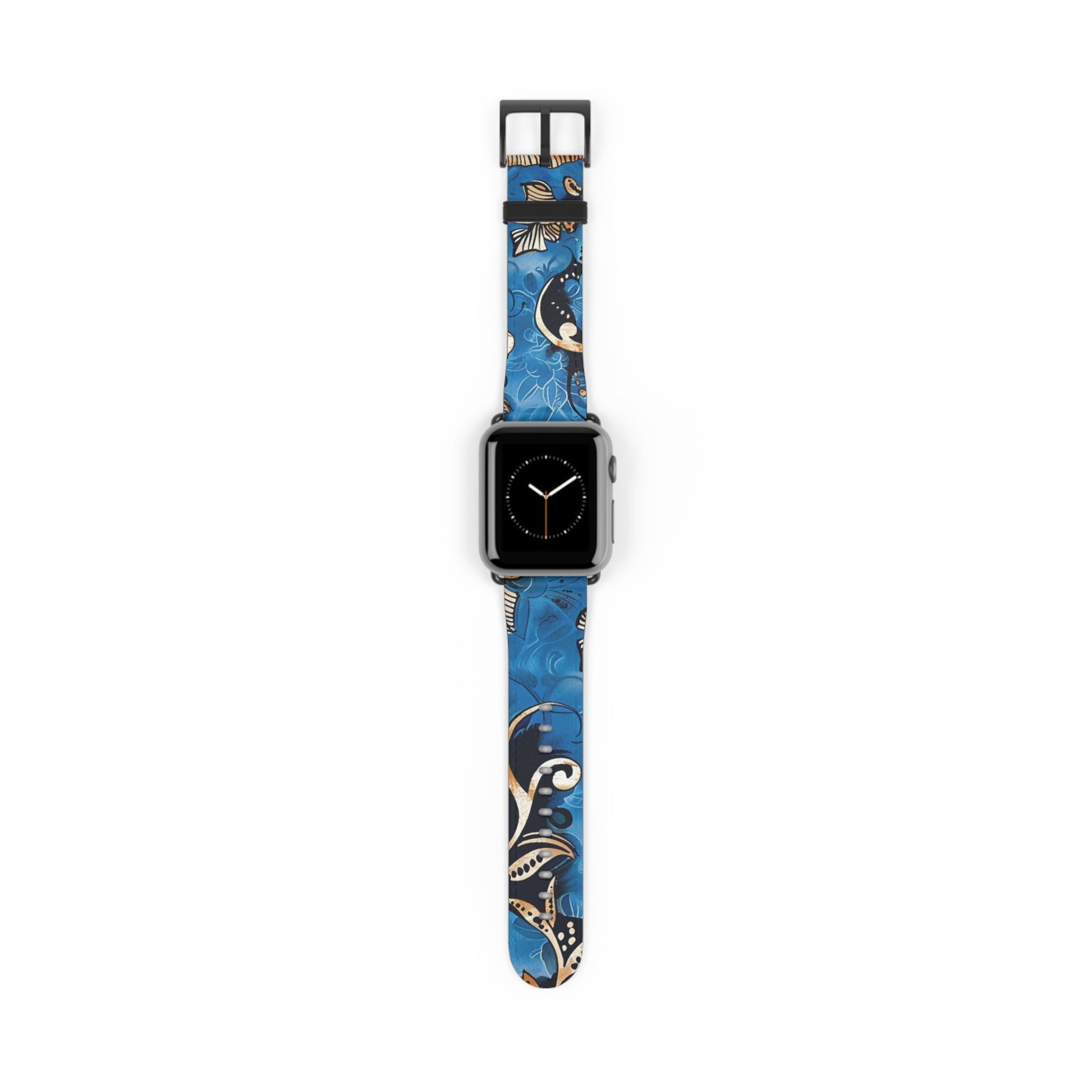 Floral Blue Swirl Watch Band – Stylish Patterned Apple Watch Strap - DIGITAL X