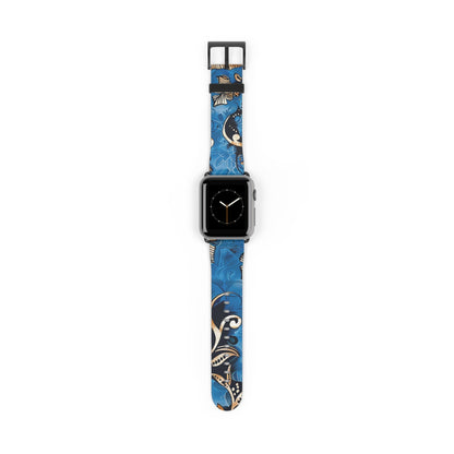 Floral Blue Swirl Watch Band – Stylish Patterned Apple Watch Strap - DIGITAL X