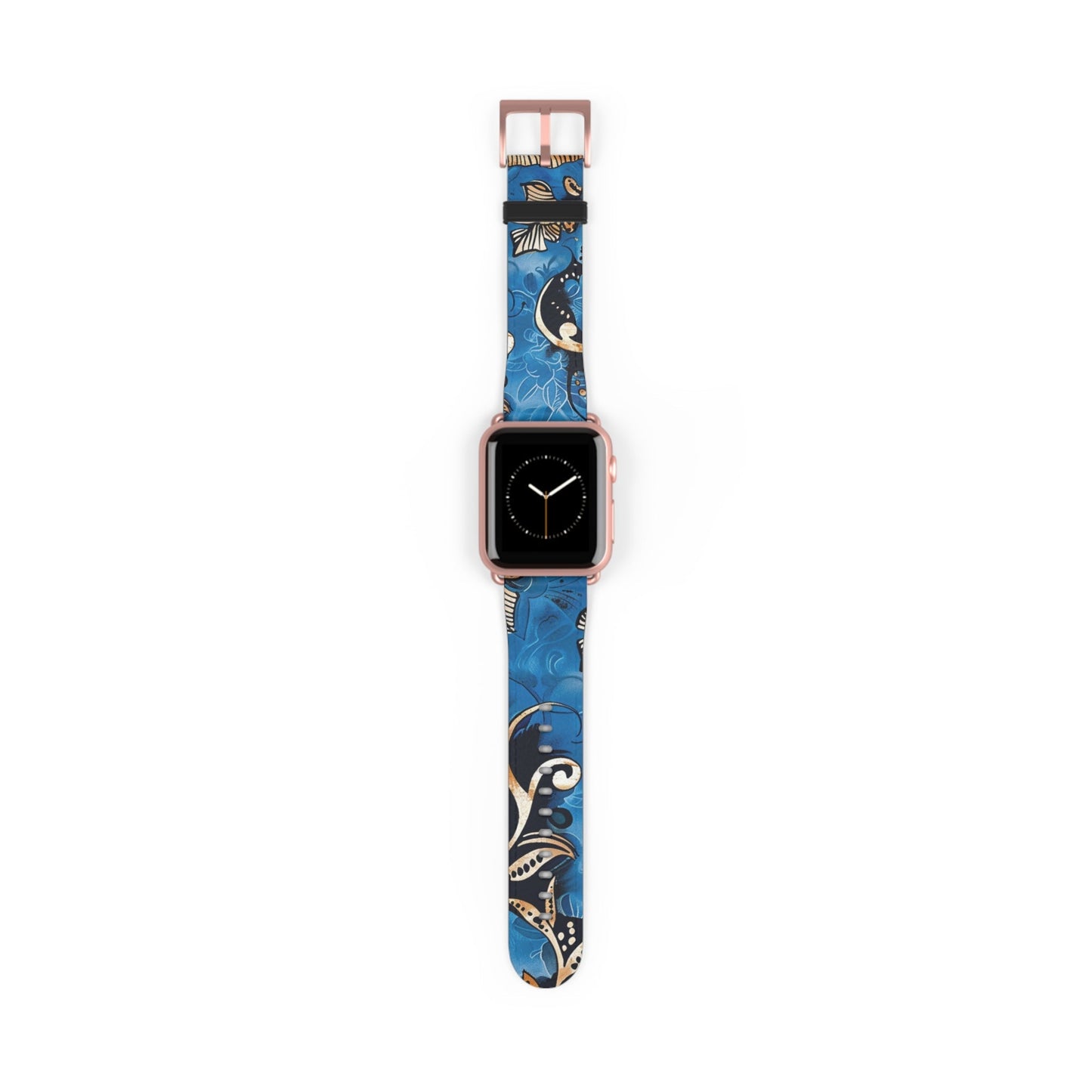 Floral Blue Swirl Watch Band – Stylish Patterned Apple Watch Strap - DIGITAL X