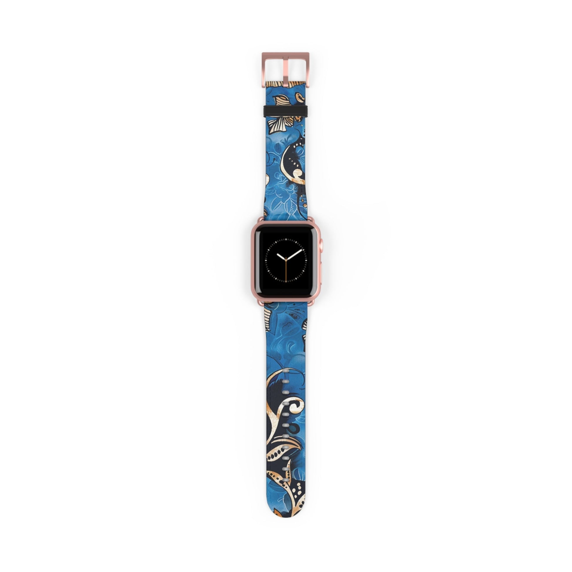 Floral Blue Swirl Watch Band – Stylish Patterned Apple Watch Strap - DIGITAL X