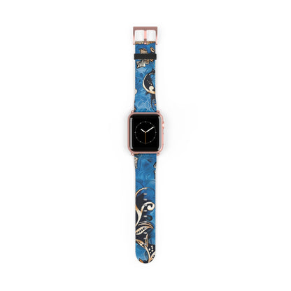 Floral Blue Swirl Watch Band – Stylish Patterned Apple Watch Strap - DIGITAL X