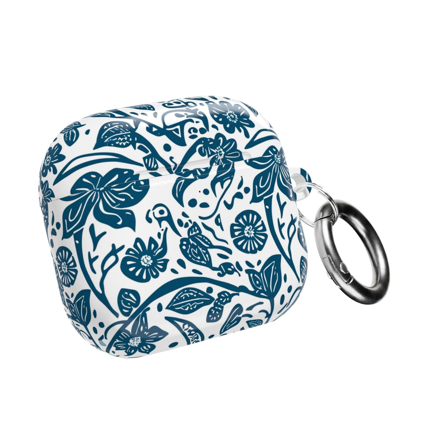 Floral Blue Vine AirPod Case — Protective Botanical Pattern Cover - DIGITAL X