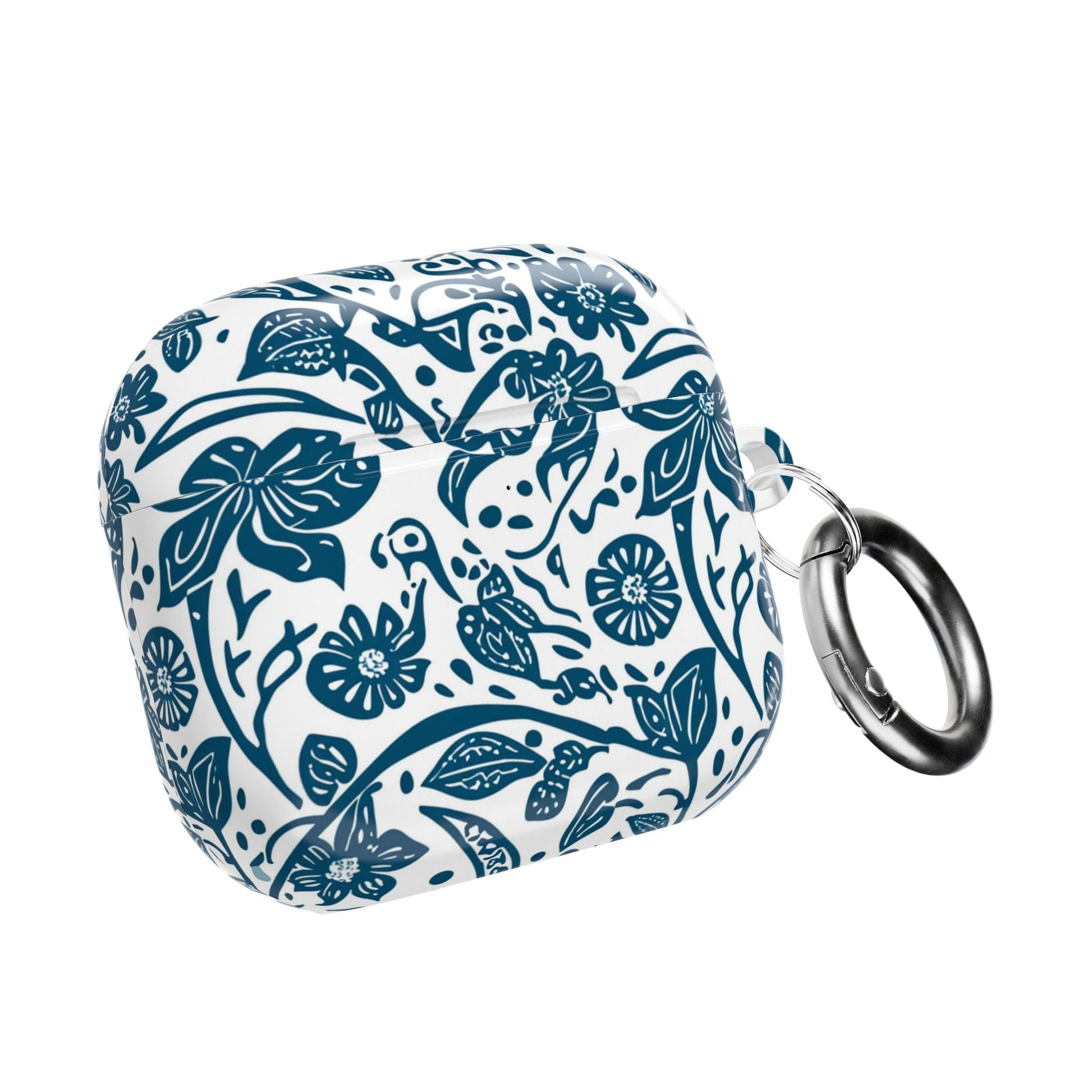 Floral Blue Vine AirPod Case — Protective Botanical Pattern Cover - DIGITAL X