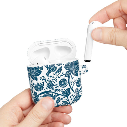 Floral Blue Vine AirPod Case — Protective Botanical Pattern Cover - DIGITAL X