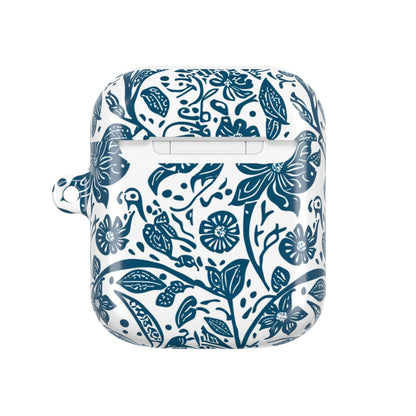 Floral Blue Vine AirPod Case — Protective Botanical Pattern Cover - DIGITAL X
