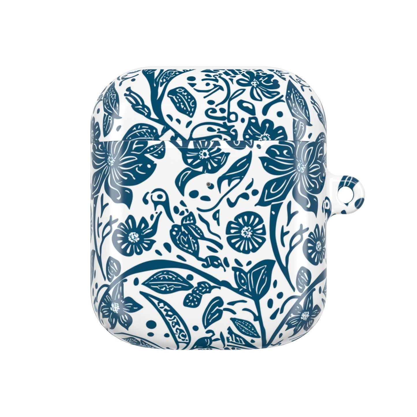 Floral Blue Vine AirPod Case — Protective Botanical Pattern Cover - DIGITAL X