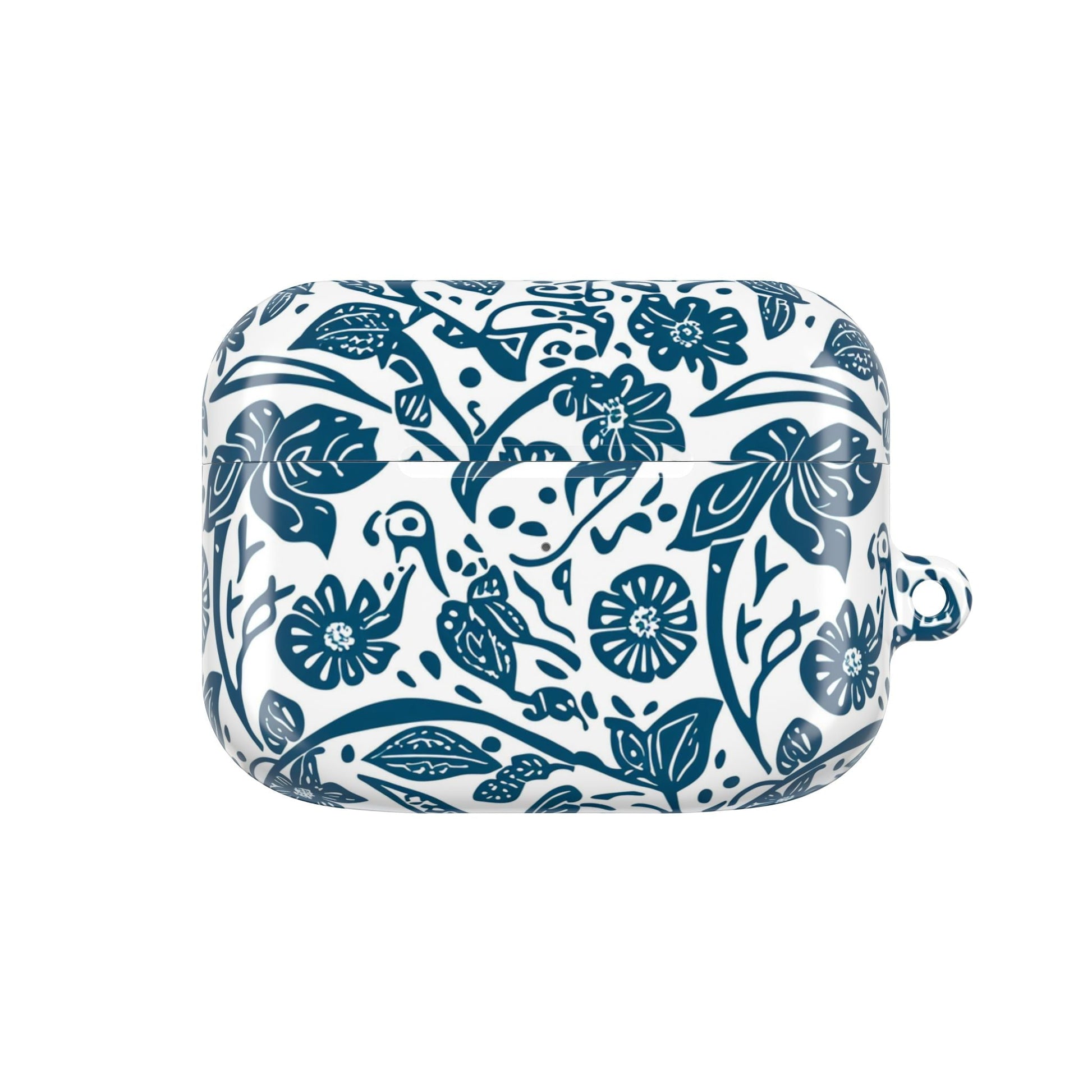 Floral Blue Vine AirPod Case — Protective Botanical Pattern Cover - DIGITAL X