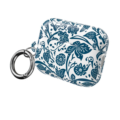 Floral Blue Vine AirPod Case — Protective Botanical Pattern Cover - DIGITAL X