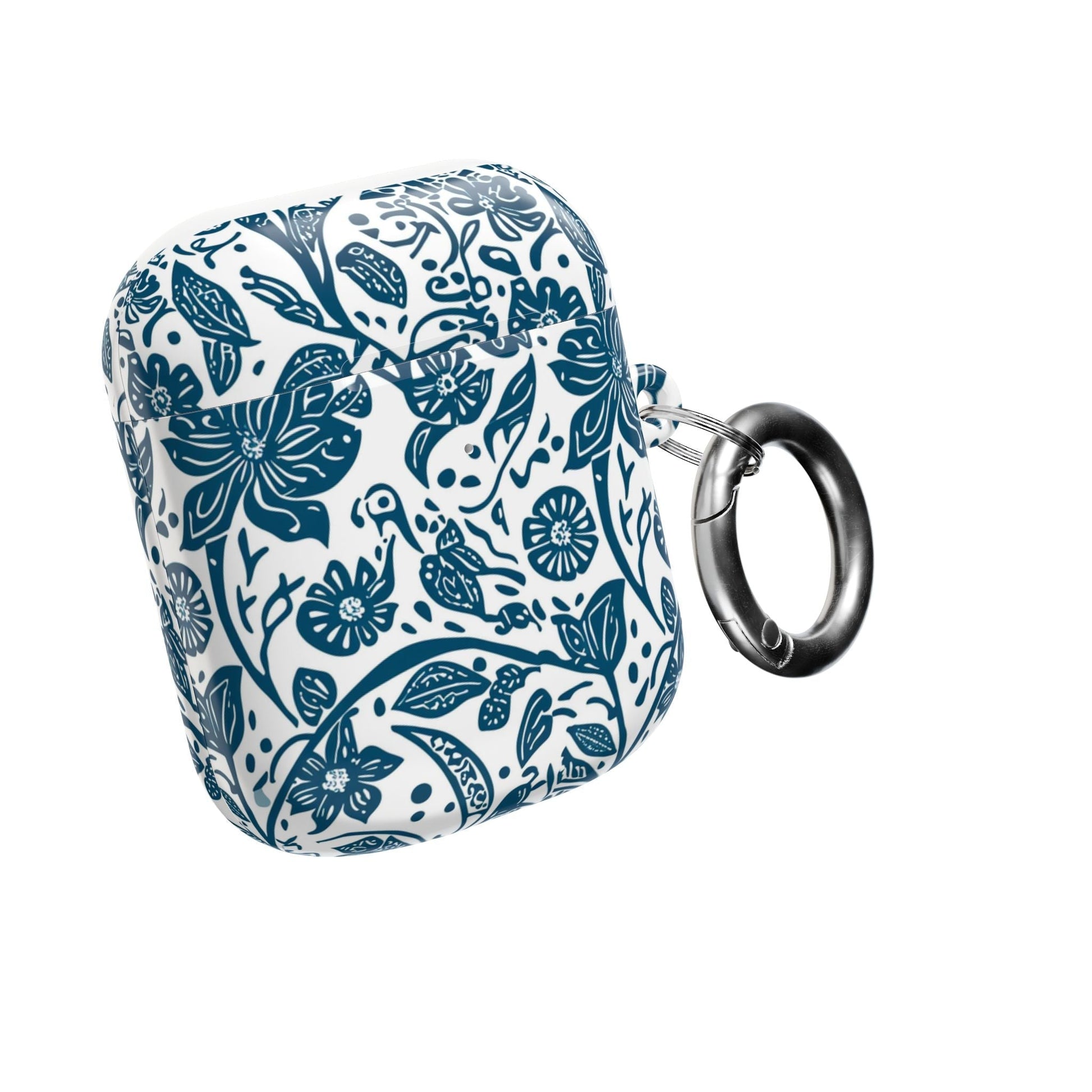 Floral Blue Vine AirPod Case — Protective Botanical Pattern Cover - DIGITAL X