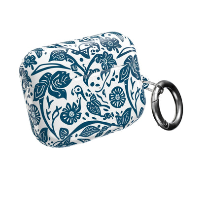 Floral Blue Vine AirPod Case — Protective Botanical Pattern Cover - DIGITAL X