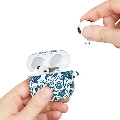 Floral Blue Vine AirPod Case — Protective Botanical Pattern Cover - DIGITAL X