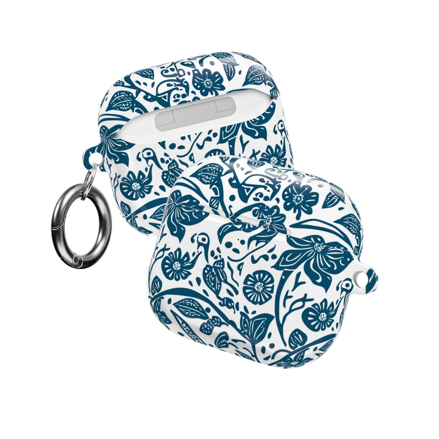 Floral Blue Vine AirPod Case — Protective Botanical Pattern Cover - DIGITAL X