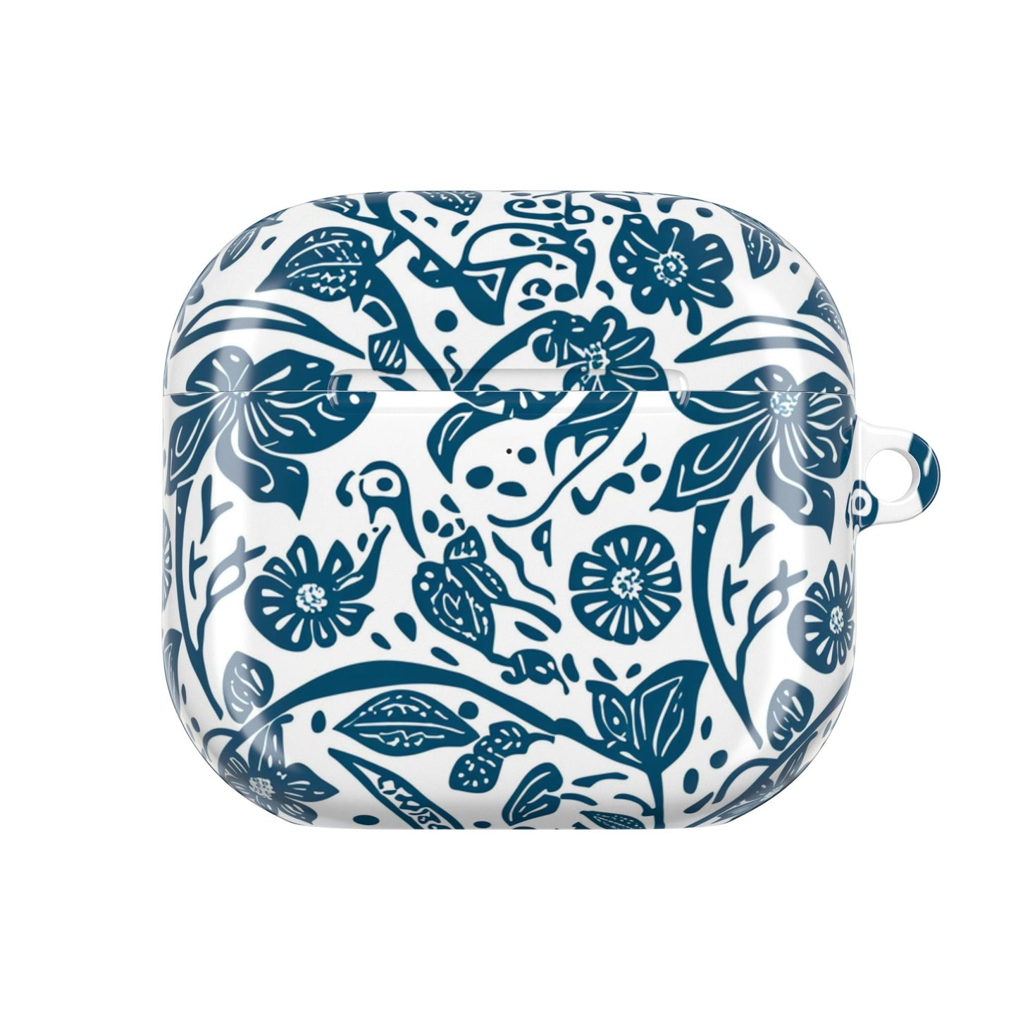 Floral Blue Vine AirPod Case — Protective Botanical Pattern Cover - DIGITAL X