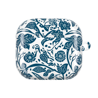 Floral Blue Vine AirPod Case — Protective Botanical Pattern Cover - DIGITAL X