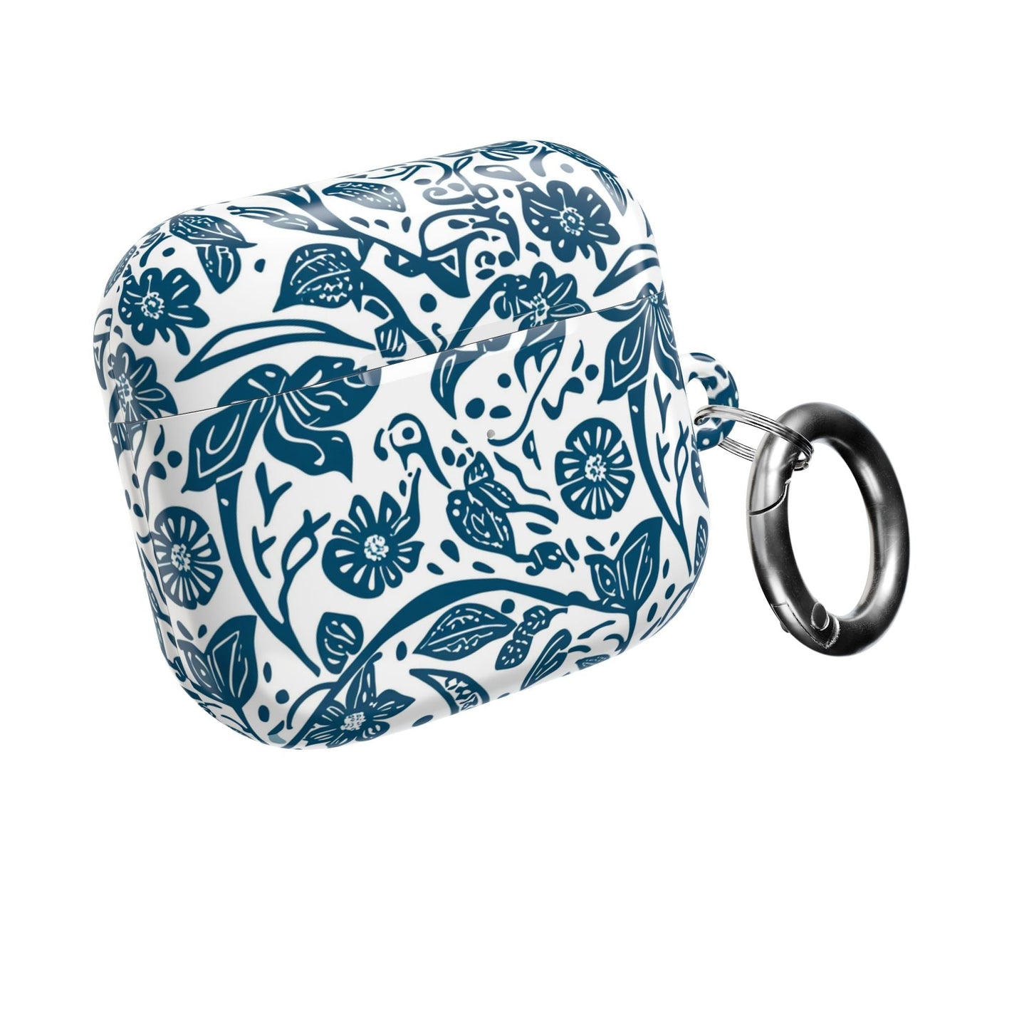 Floral Blue Vine AirPod Case — Protective Botanical Pattern Cover - DIGITAL X