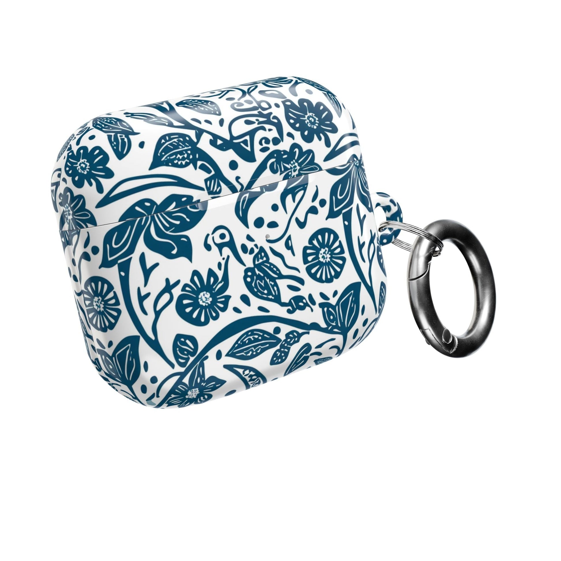 Floral Blue Vine AirPod Case — Protective Botanical Pattern Cover - DIGITAL X