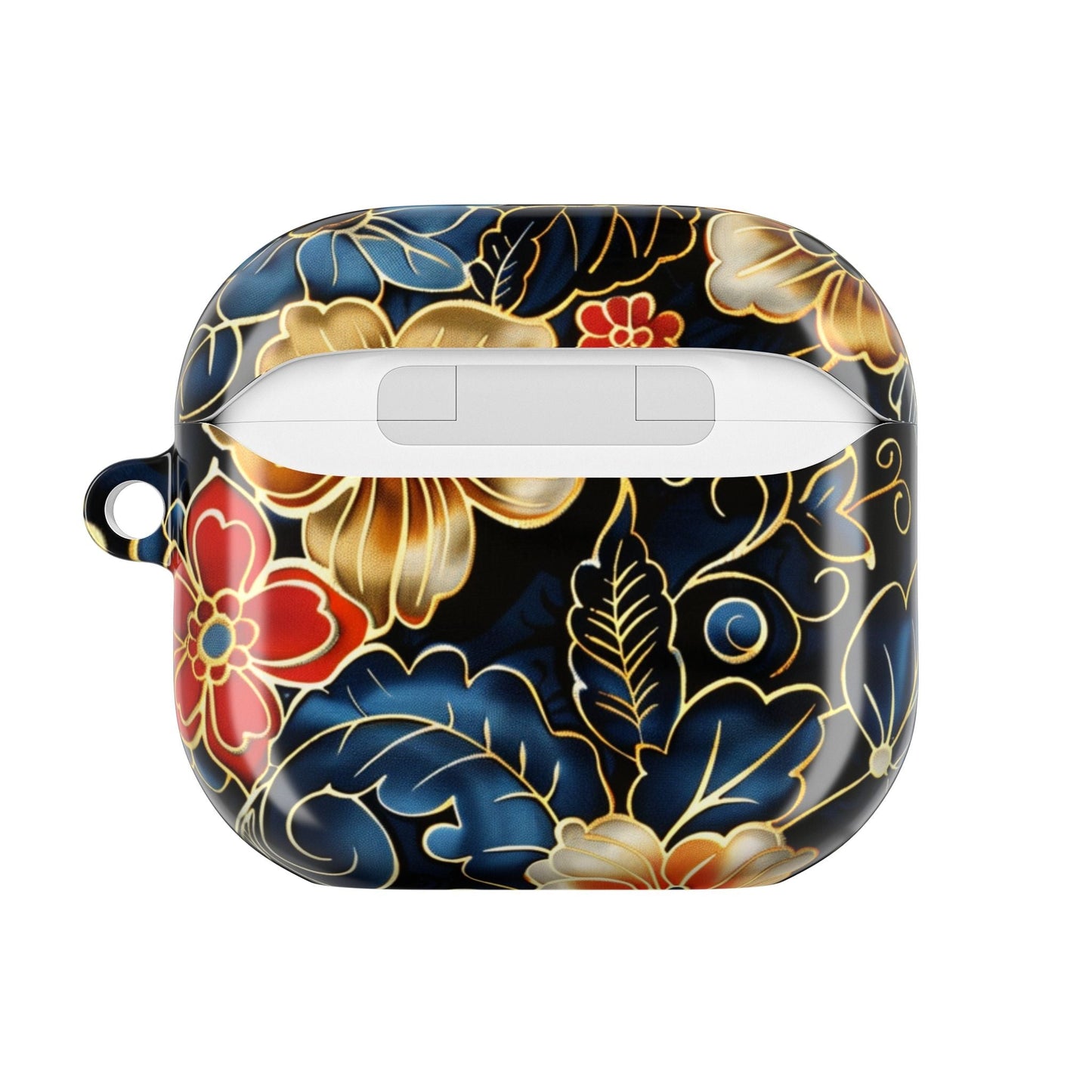 Floral Cloisonné AirPod Case – Vintage Gold & Navy Protective Cover - DIGITAL X